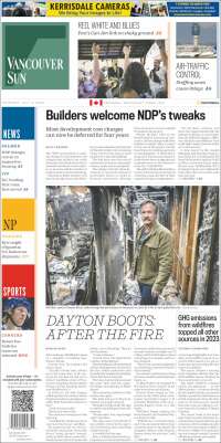 Portada de The Vancouver Sun (Canada)