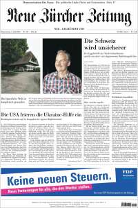Portada de Neue Zürcher Zeitung (Suiza)