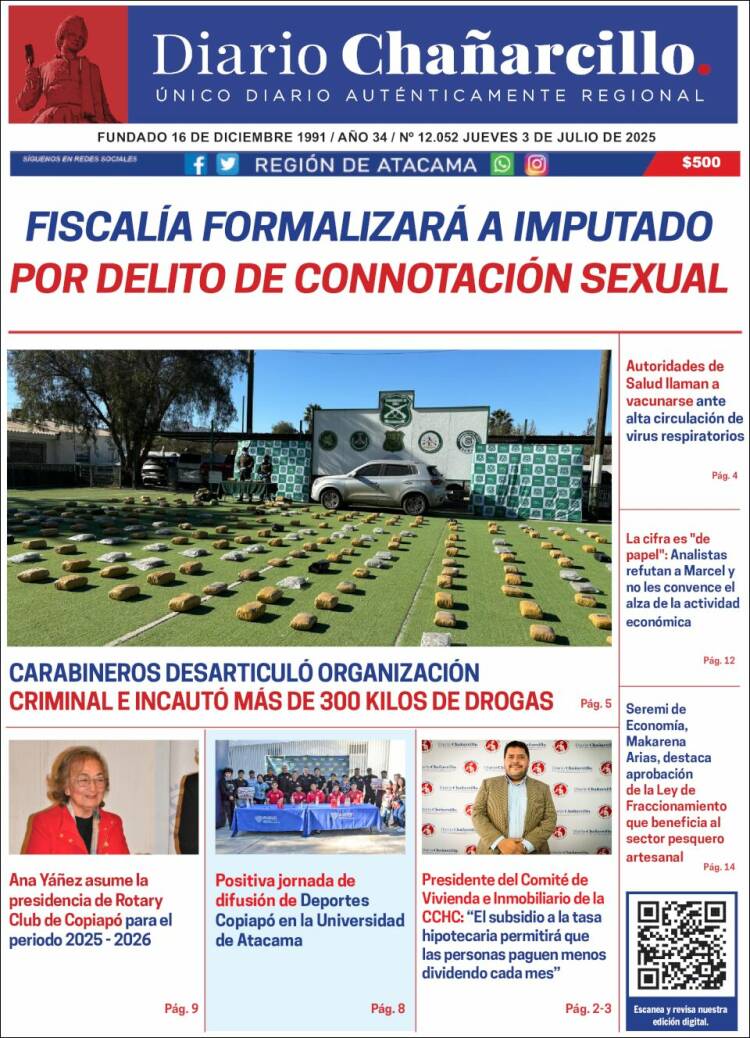 Portada de Diario Chañarcillo (Chile)
