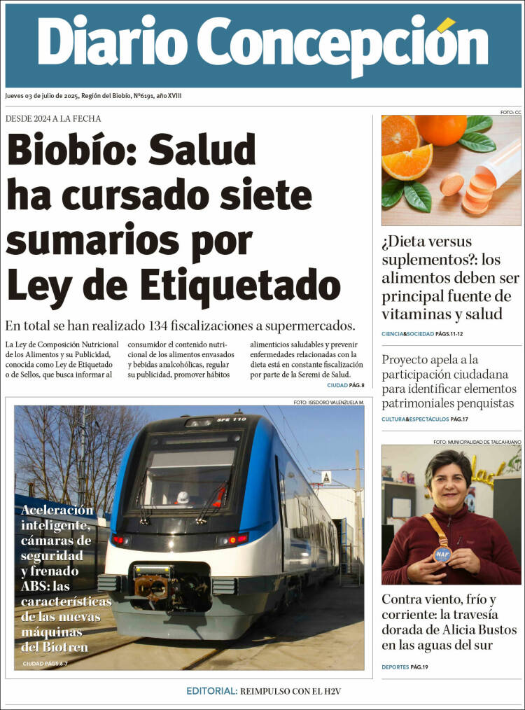 Portada de Diario de Concepción (Chile)