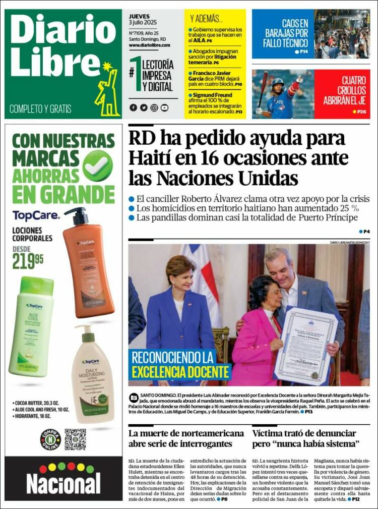 Portada de Diario Libre (Dominican Rep.)