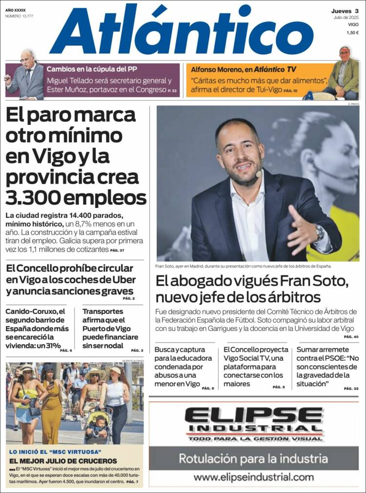 Portada de Atlántico Diario (España)