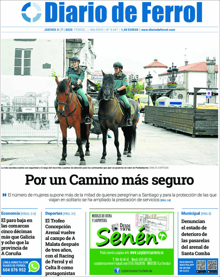 Portada de Diario de Ferrol (España)