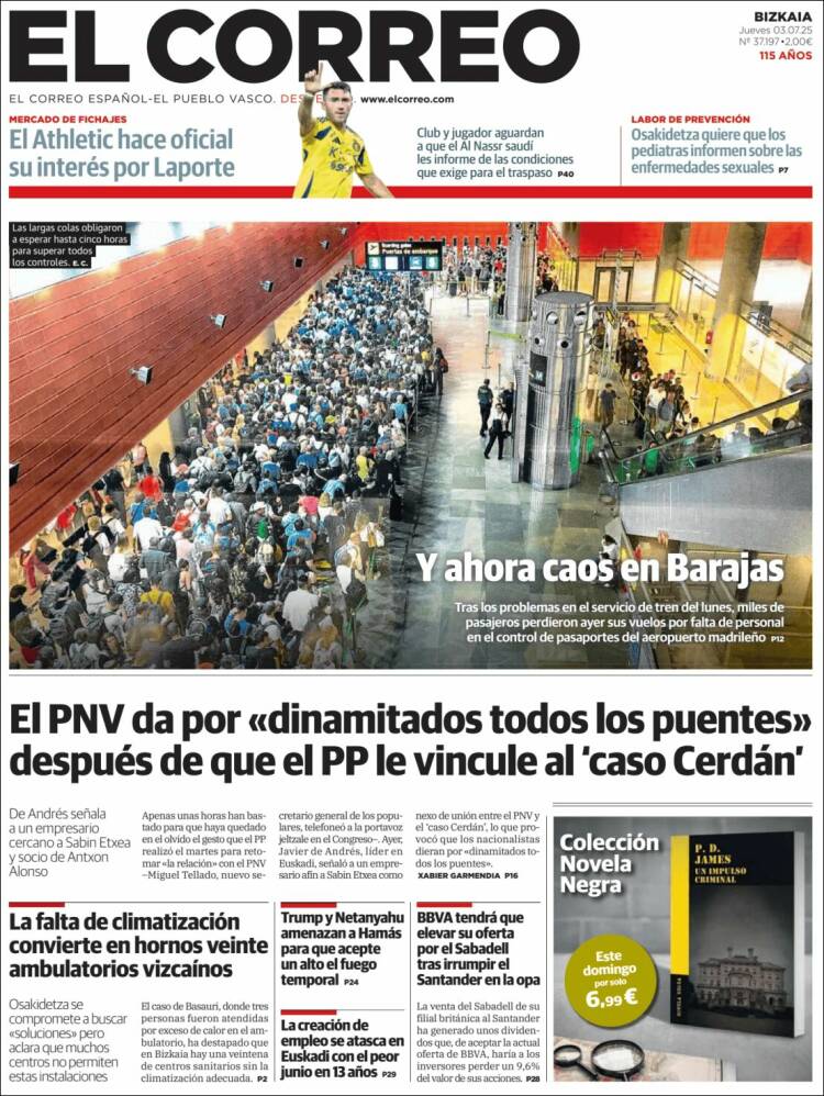 Portada de El Correo (Spain)