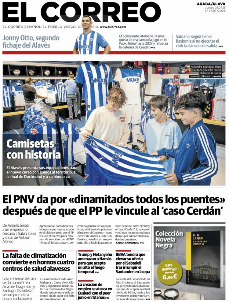Portada de El Correo - Álava (Spain)
