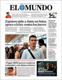 Portada de El Mundo (Espagne)