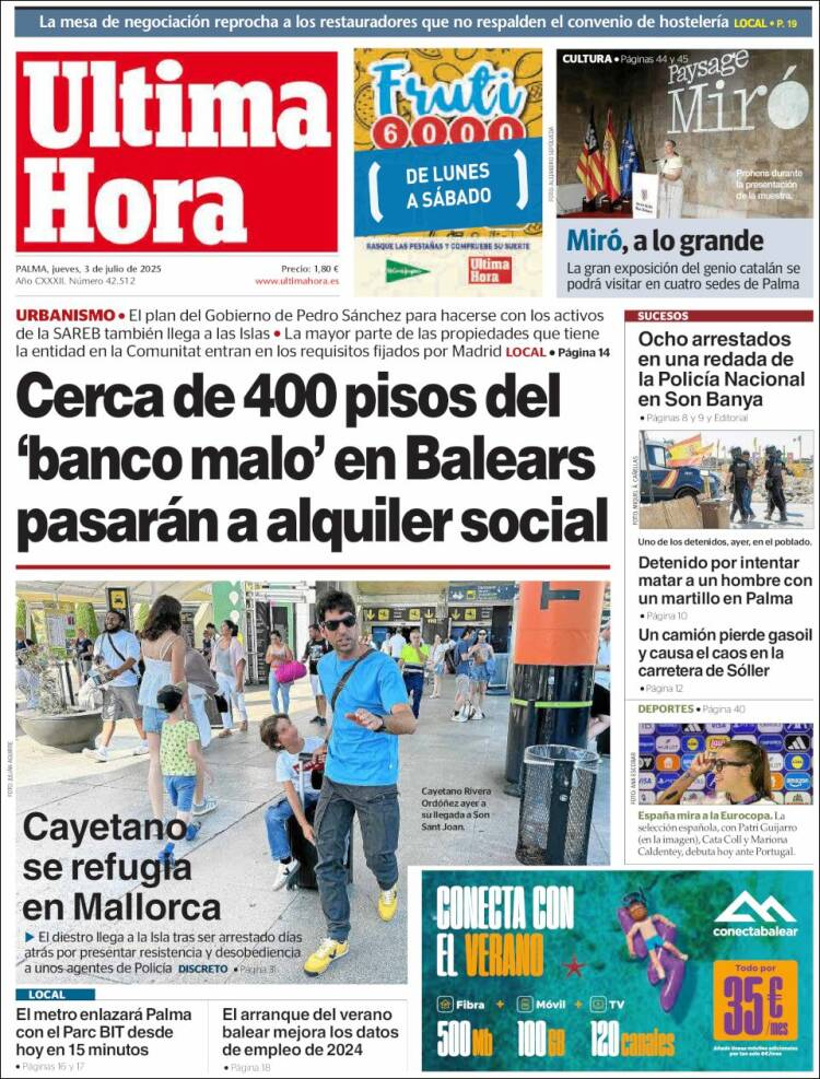 Portada de Última Hora (España)