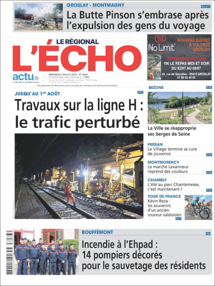 Portada de L'Echo de la Haute-Vienne (France)
