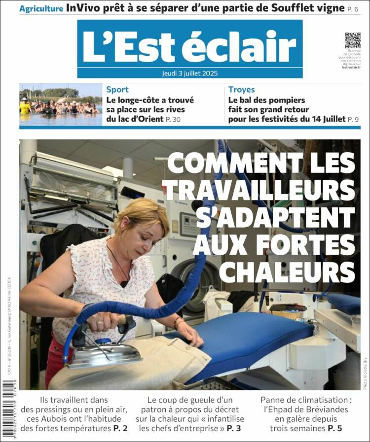 Portada de L'Est Eclair (Francia)