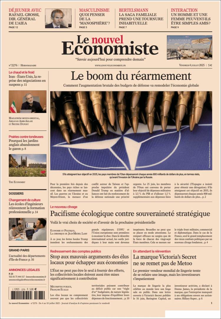 Portada de Le nouvel Economiste (Francia)