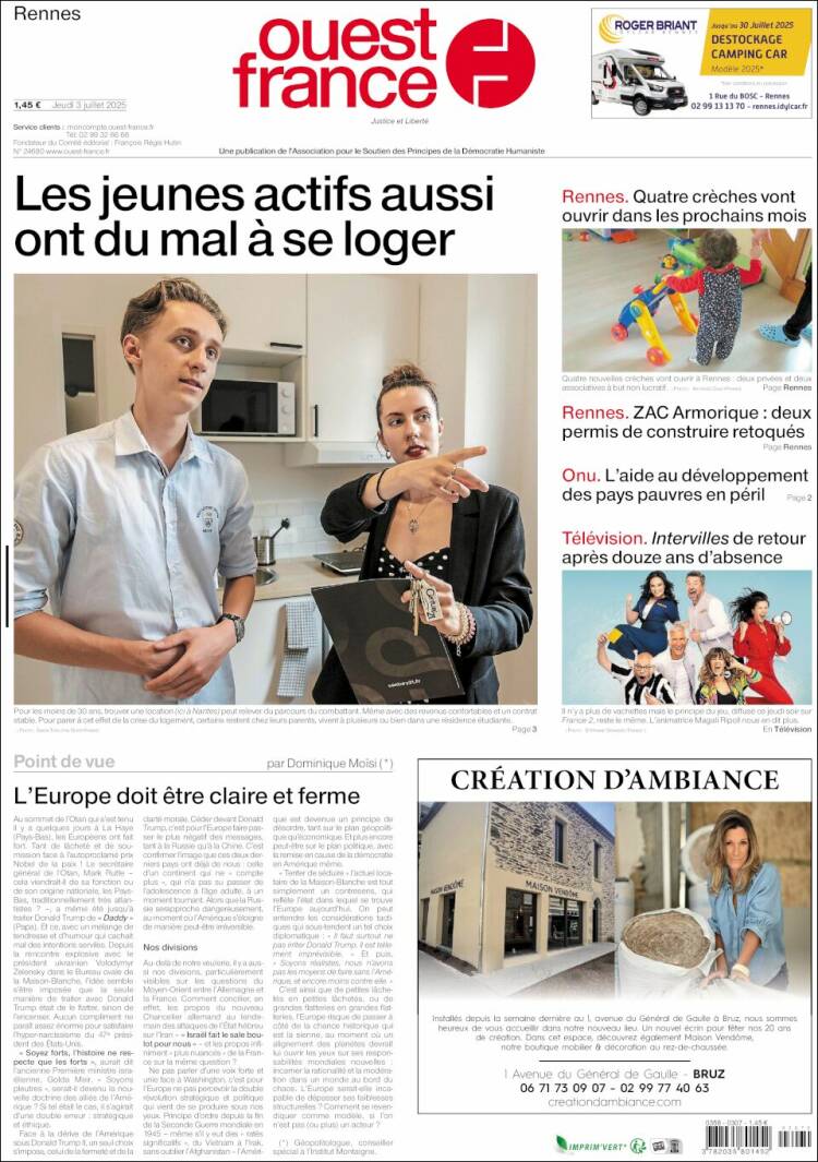 Portada de Ouest France (Francia)