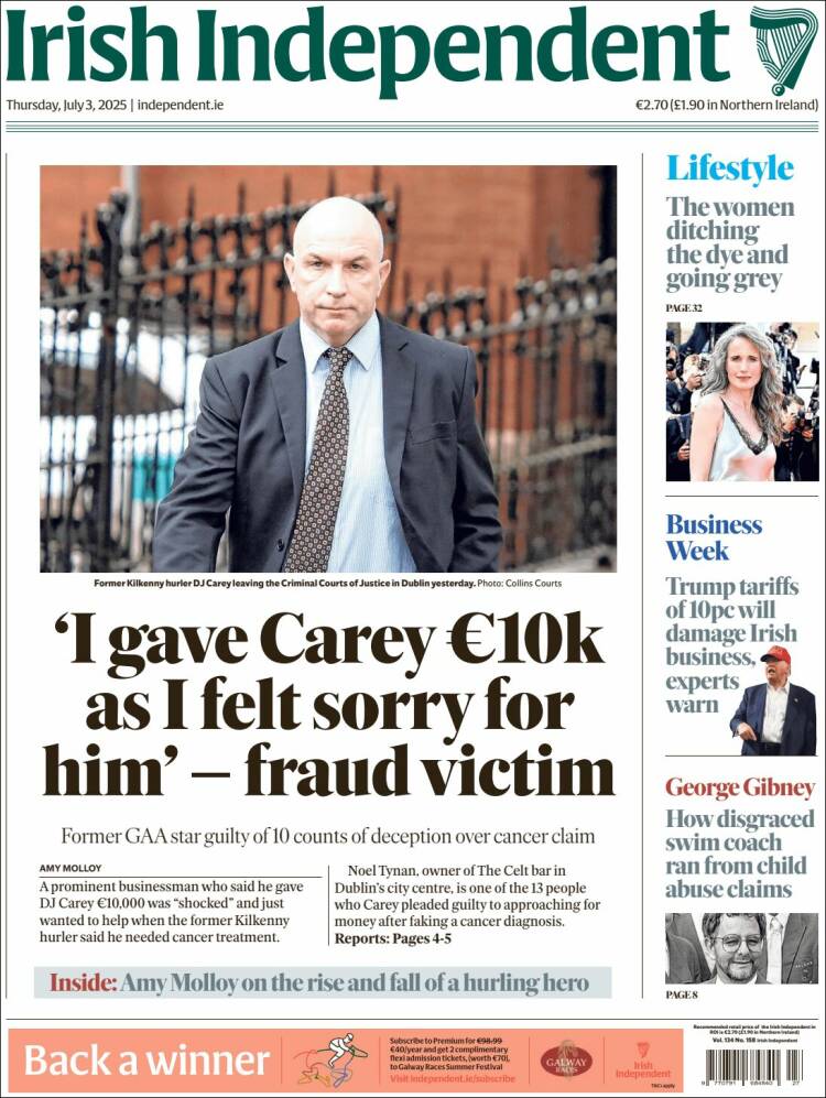 Portada de Irish Independent (Ireland)