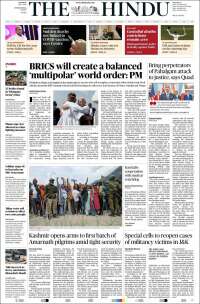 Portada de The Hindu (India)