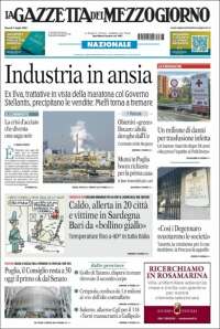 Portada de La Gazzetta del Mezzogiorno (Italie)