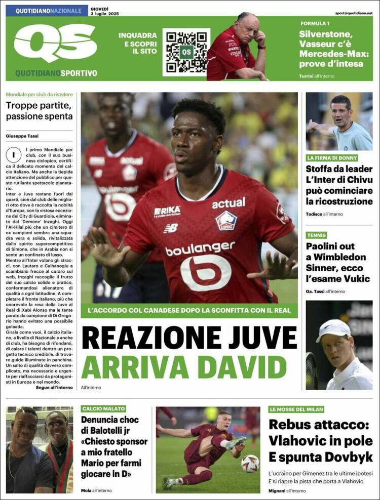 Portada de Quotidiano Sportivo (Italia)