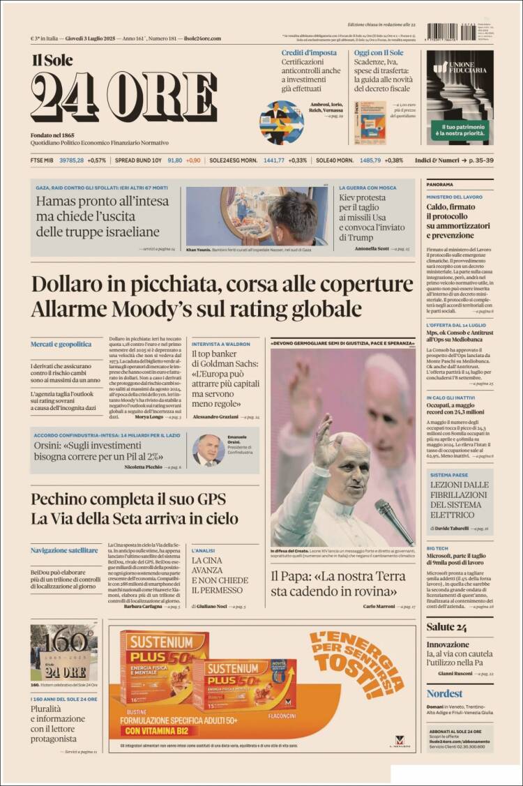 Portada de Il Sole 24 ORE (Italia)