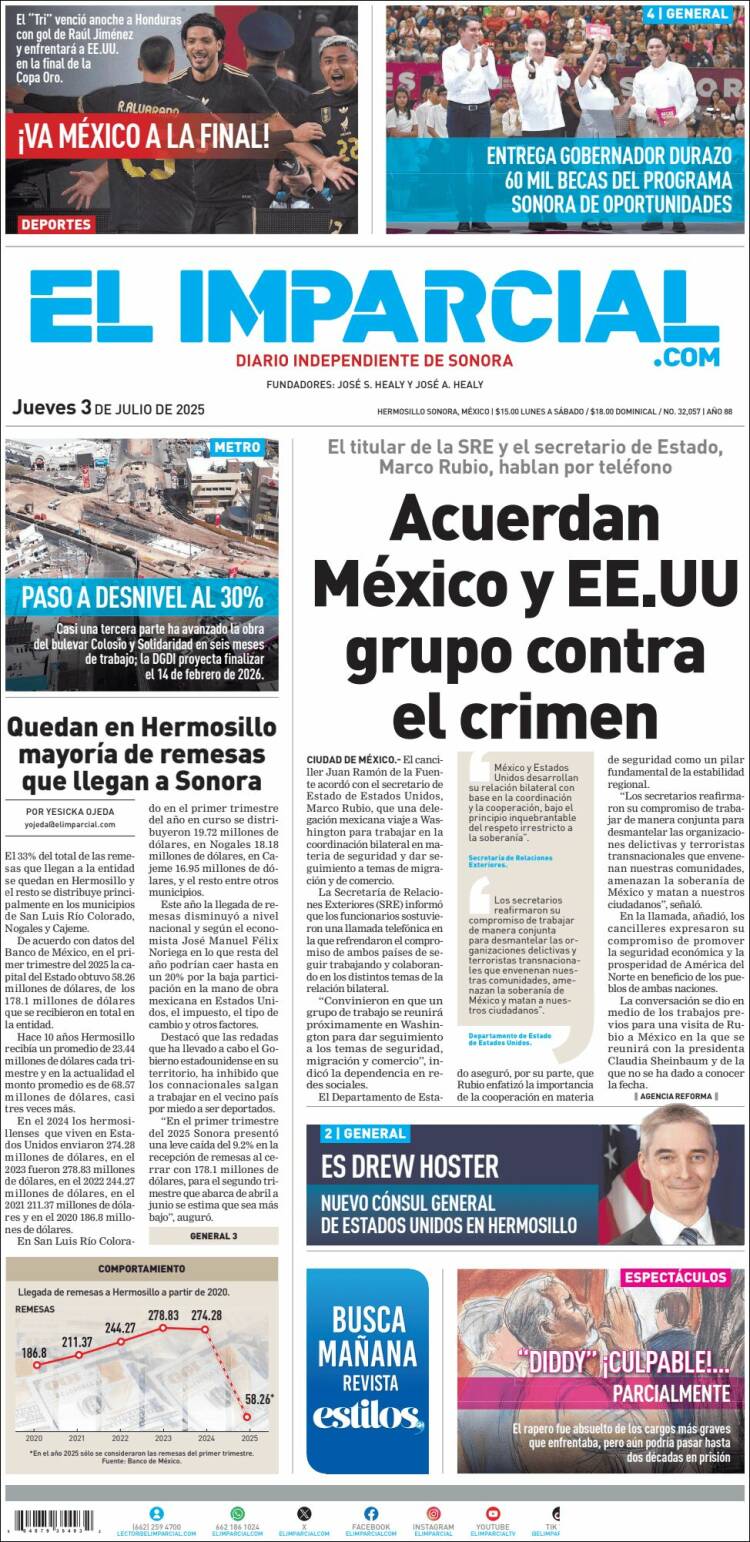 Portada de El Imparcial (México)