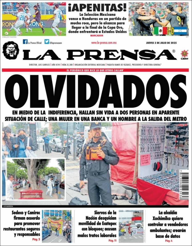 Portada de La Prensa (México)