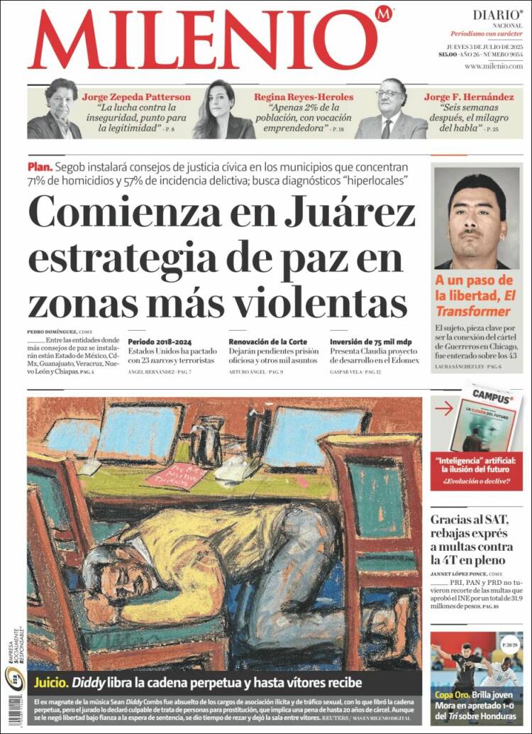 Portada de Milenio (México)