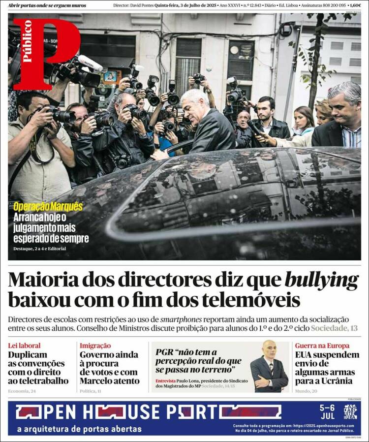 Portada de Público (Portugal)