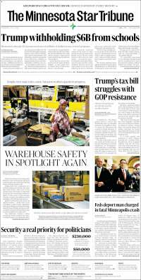 Portada de Star Tribune (USA)