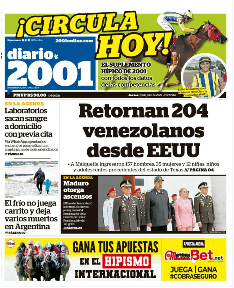 Portada de 2001 - Dosmiluno (Venezuela)