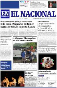 Portada de El Nacional (Venezuela)