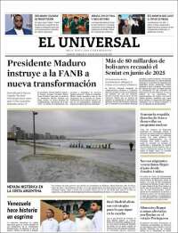 Portada de Universal (Venezuela)