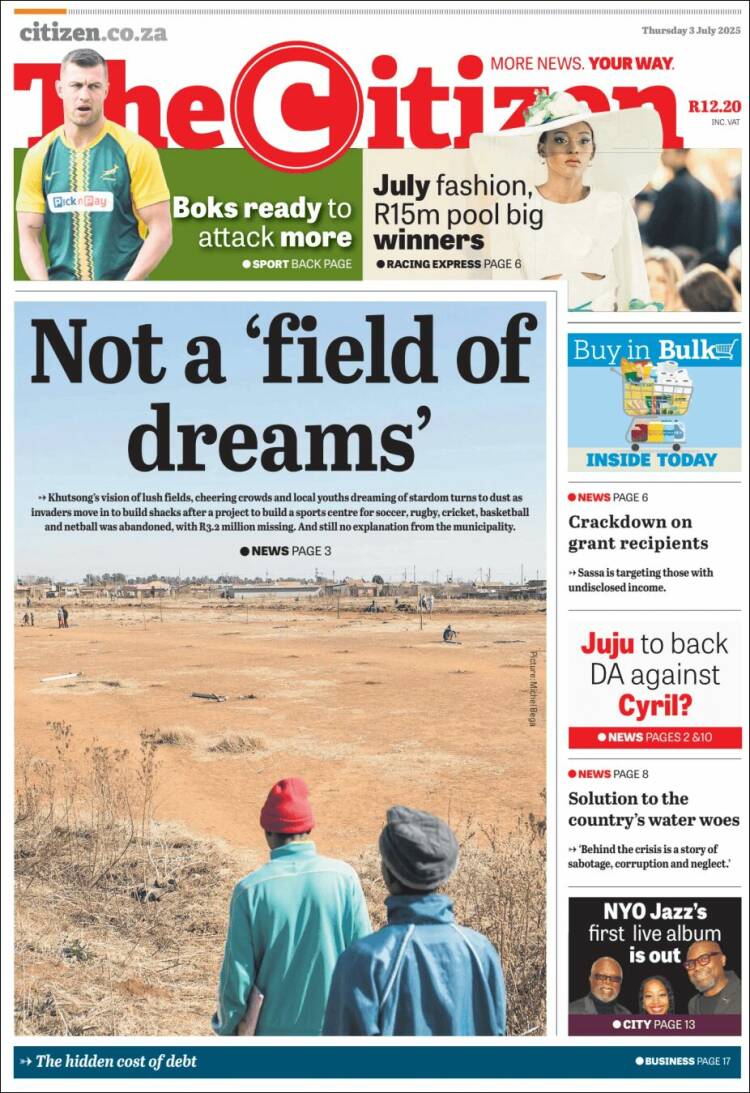Portada de The Citizen (Sudáfrica)