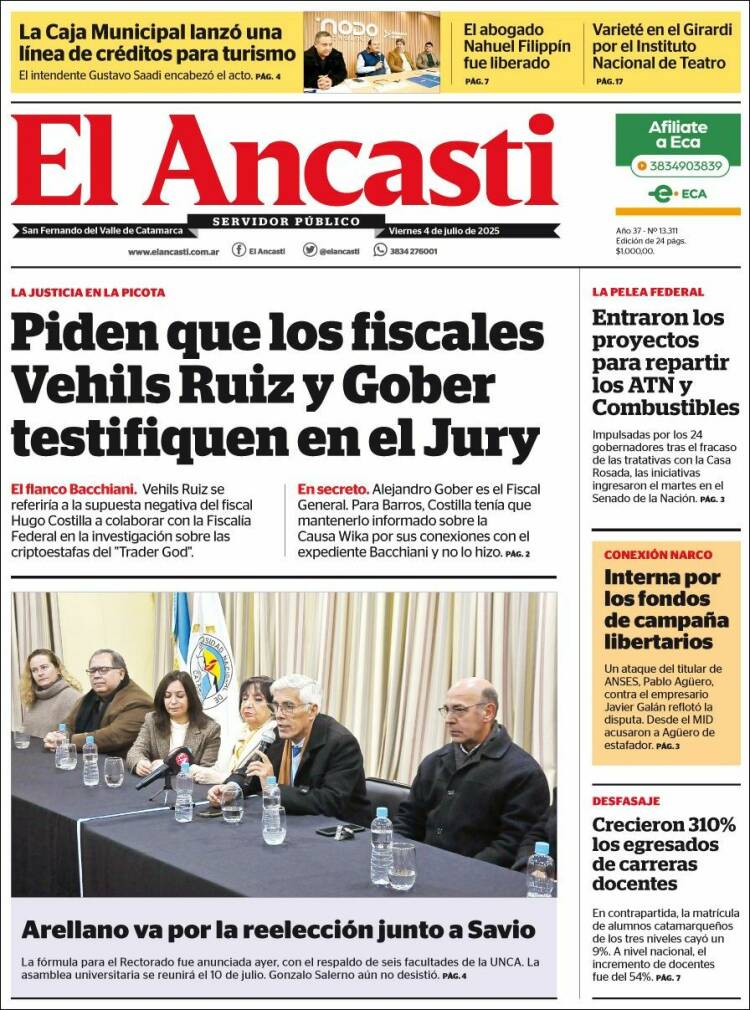 Portada de El Ancasti (Argentina)