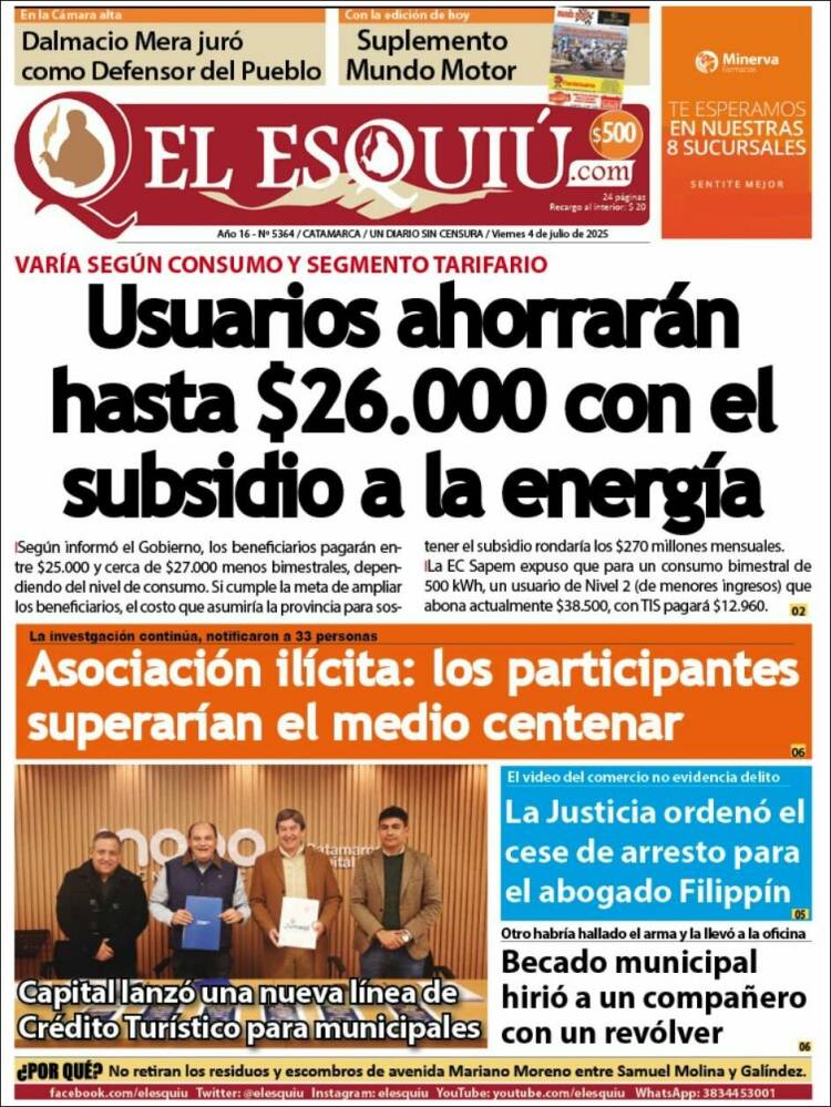Portada de El Esquiu (Argentina)
