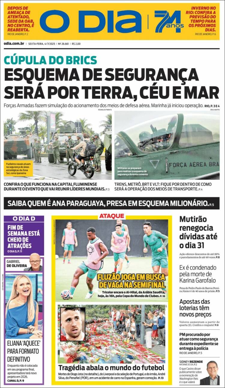 Portada de O Dia (Brasil)