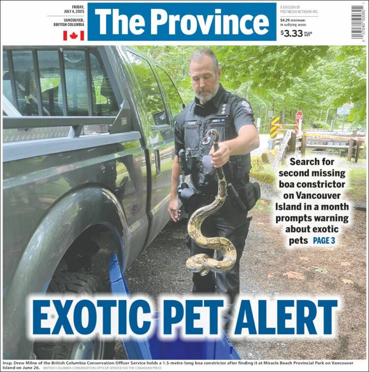Portada de The Province (Canadá)