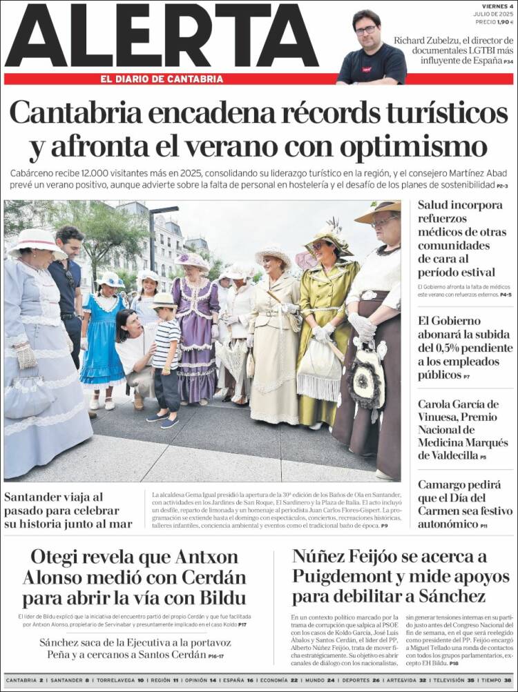 Portada de Alerta - El Diario de Cantabria (España)