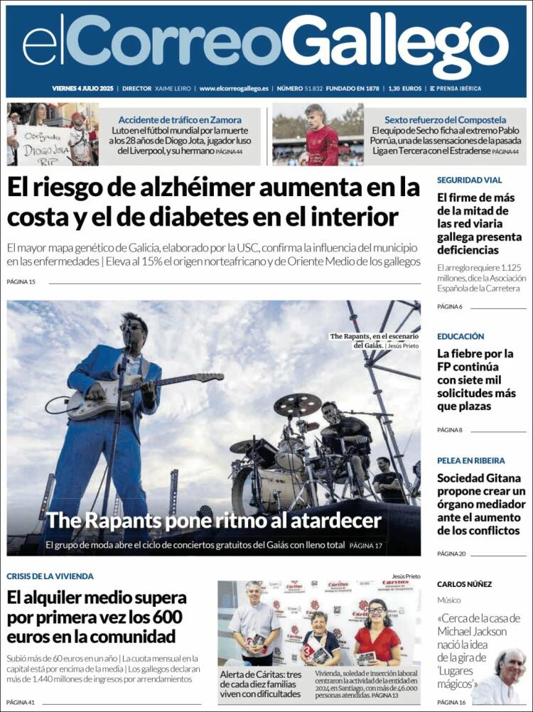 Portada de El Correo Gallego (España)