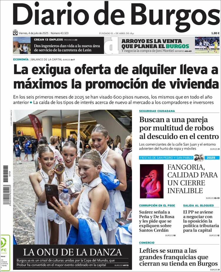Portada de Diario de Burgos (España)