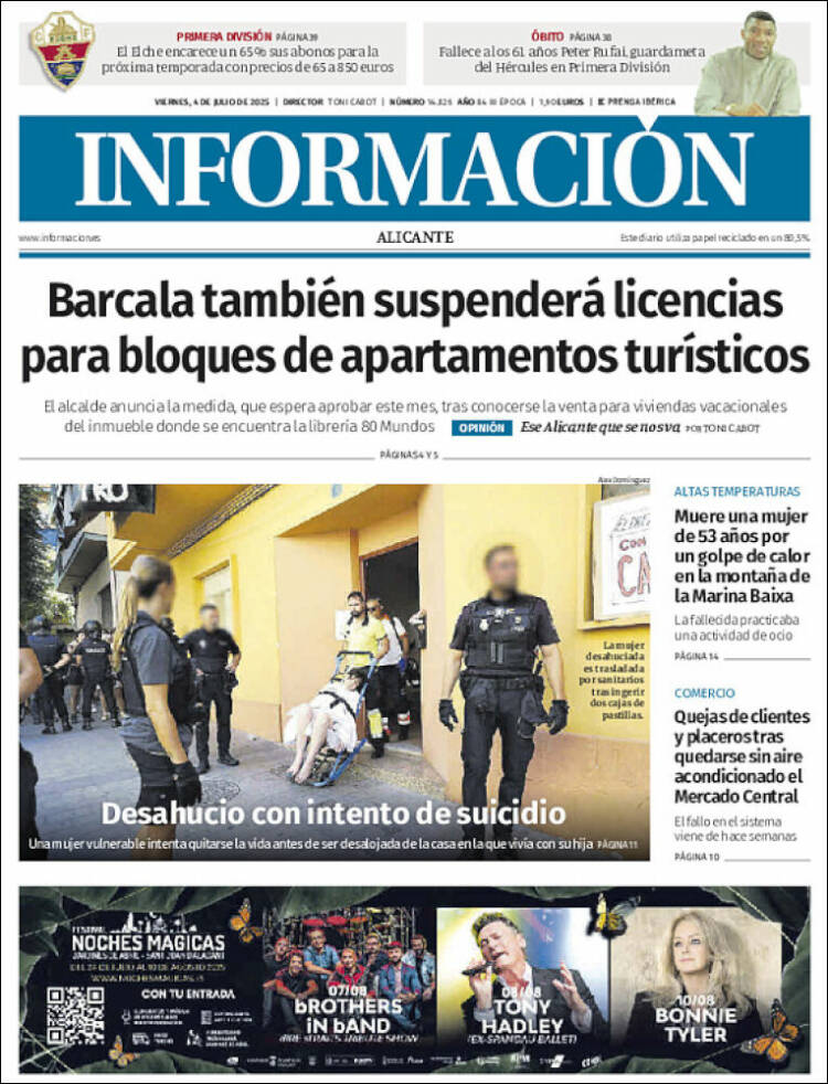 Portada de Diario Información (Spain)