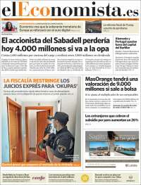 Portada de El Economista (Spain)