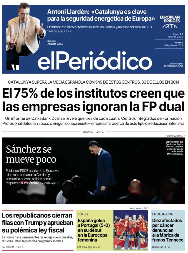 Portada de El Periódico (España)