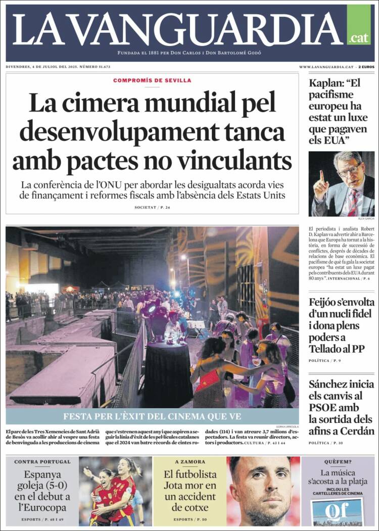 Portada de La Vanguardia (Spain)