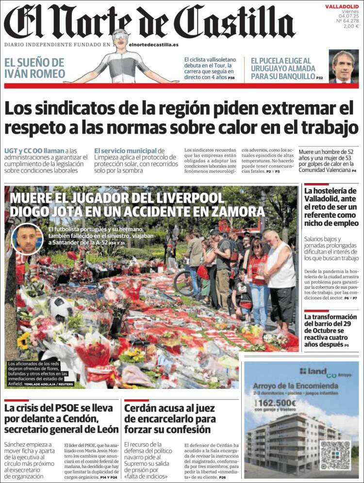 Portada de Norte de Castilla - Valladolid (Spain)