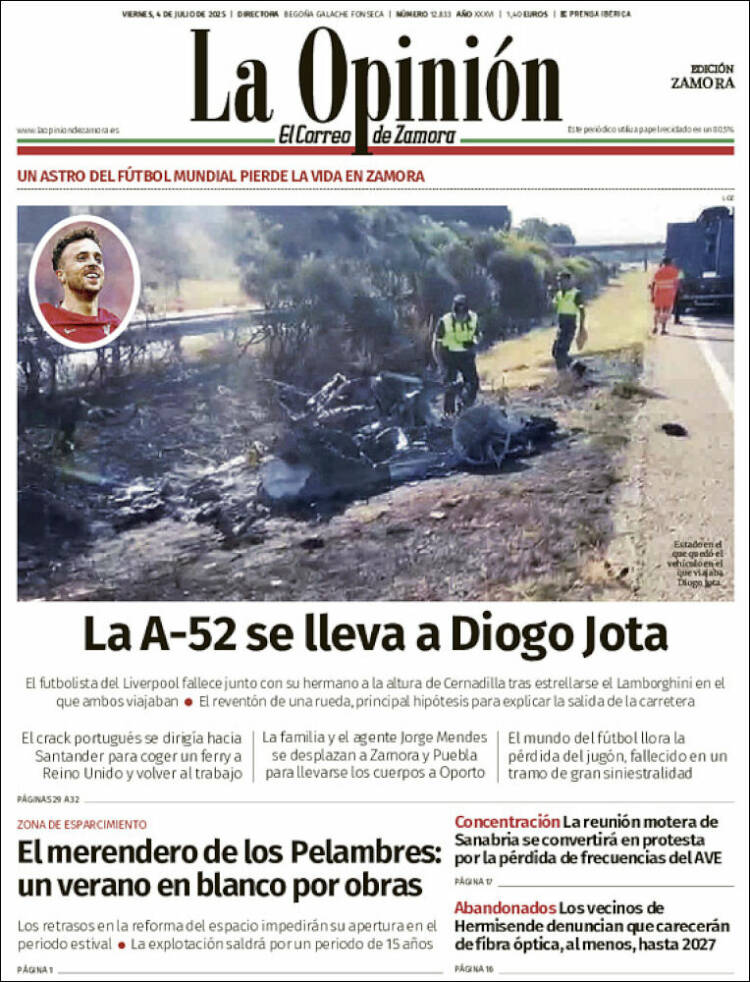 Portada de La Opinión - El Correo de Zamora (Spain)
