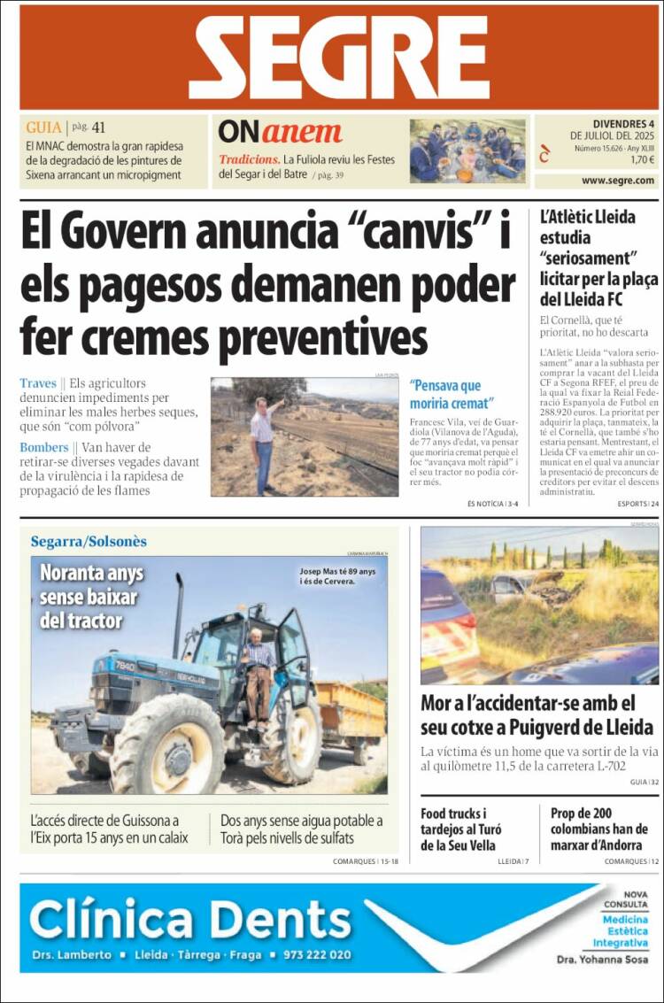 Portada de Segre (España)