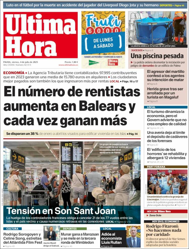 Portada de Última Hora (España)