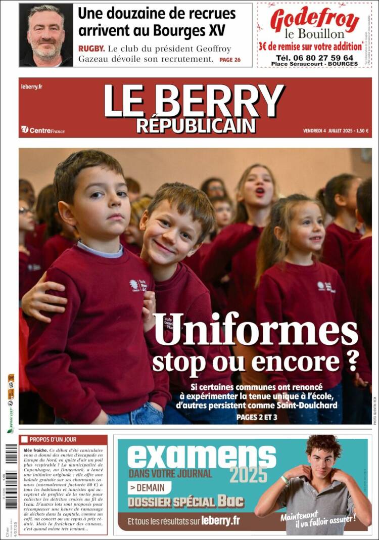 Portada de Berry Republicain (Francia)