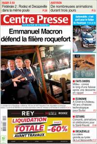 Portada de Centre Presse (Francia)