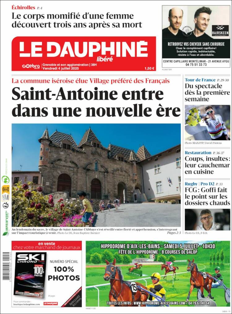 Portada de Le Dauphiné Libéré (France)
