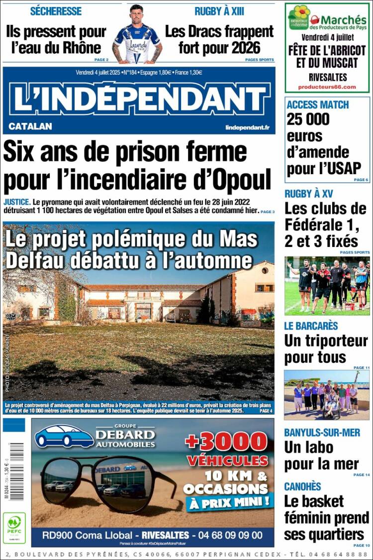 Portada de Le Indépendant (Francia)