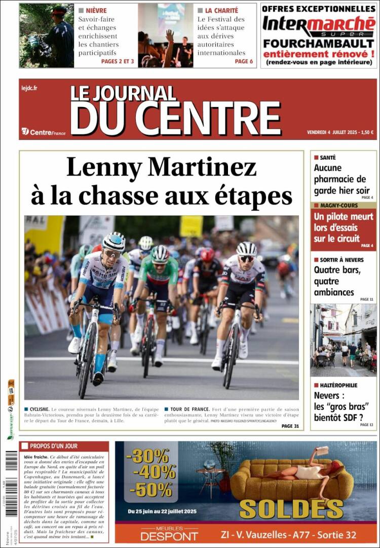 Portada de Le Journal du Centre (France)