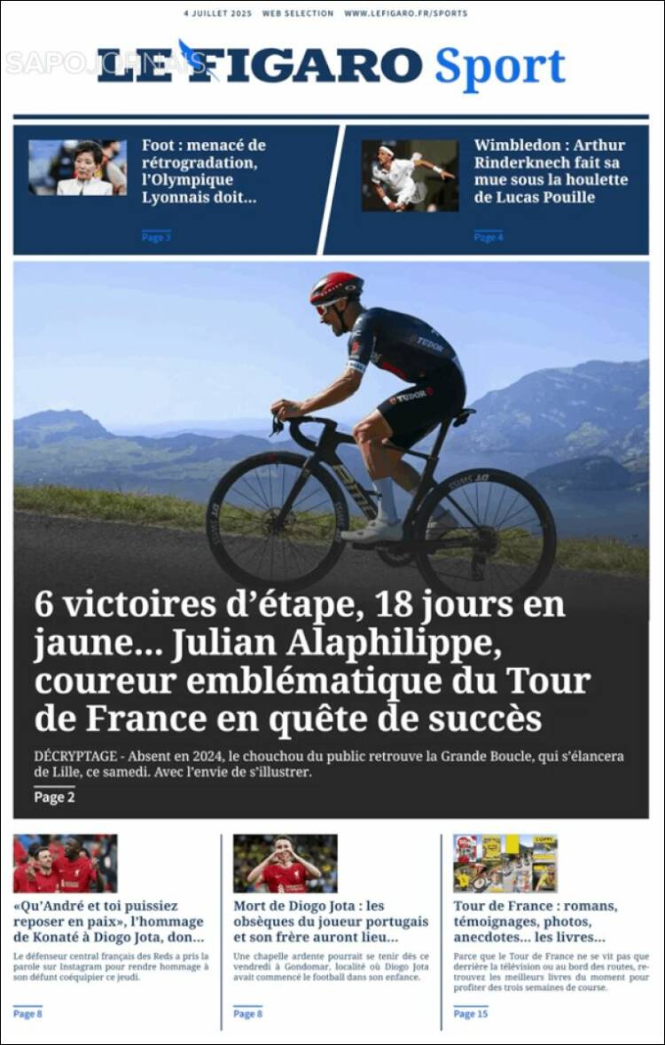 Portada de Le Figaro Sport (Francia)